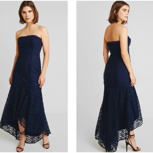 Keepsake The Label Lovable Strapless Lace High-low Evening Maxi Gown Dress Small - Picture 3 of 16